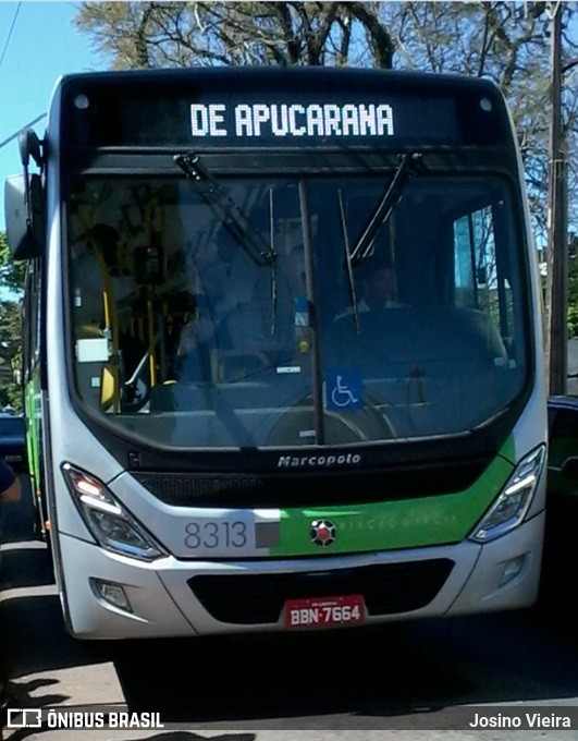 Viação Garcia 8313 na cidade de Apucarana, Paraná, Brasil, por Josino Vieira. ID da foto: 6143691.