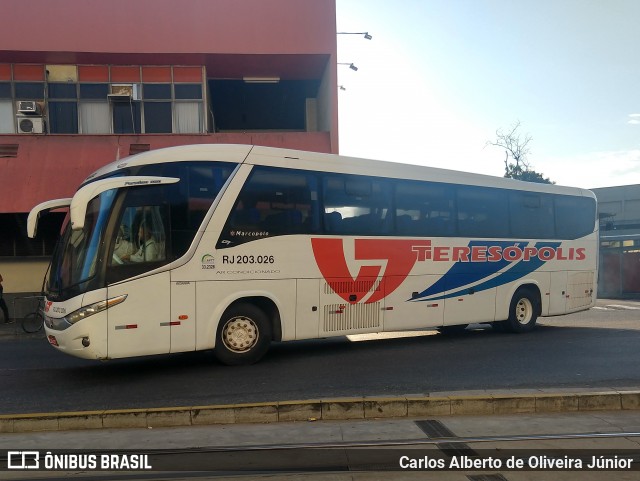 Viação Teresópolis RJ 203.026 na cidade de Rio de Janeiro, Rio de Janeiro, Brasil, por Carlos Alberto de Oliveira Júnior. ID da foto: 6142881.