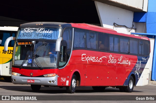 Expresso São Luiz 7540 na cidade de Goiânia, Goiás, Brasil, por Gean Brito. ID da foto: 6146425.