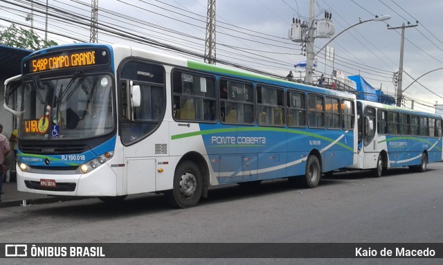 Viação Ponte Coberta RJ 190.018 na cidade de Rio de Janeiro, Rio de Janeiro, Brasil, por Kaio de Macedo. Número da foto: #6147113.