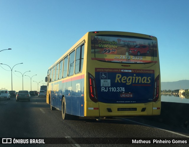 Auto Viação Reginas RJ 110.374 na cidade de Brasil, por Matheus  Pinheiro Gomes. Número da foto: #6149781.